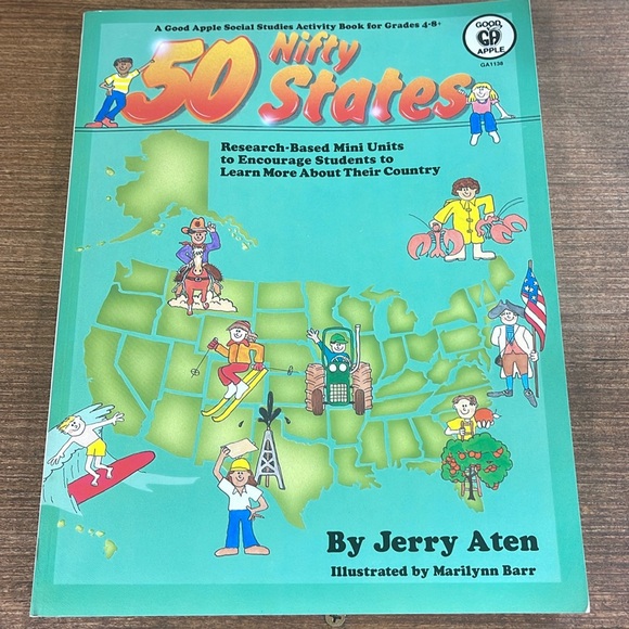 50 Nifty States by Jerry Aten, good Apple activity book for grades 4-8+ - Picture 1 of 9